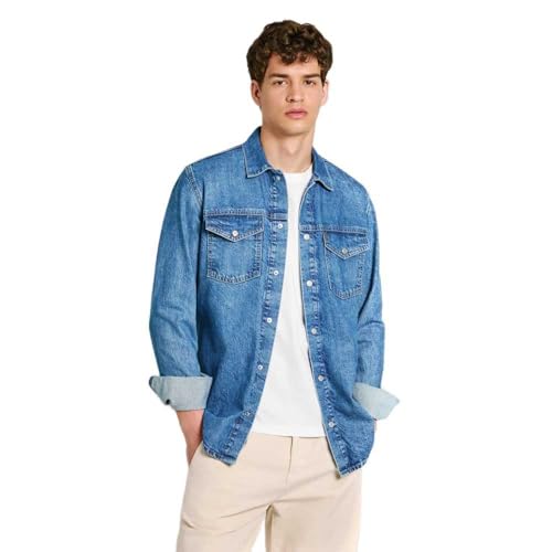 Pepe Jeans Herren Regular Shirt PM308584 Jeanshemd, Blue (Denim-MS3), L von Pepe Jeans