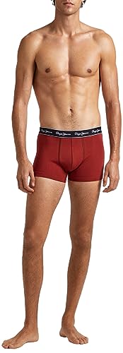 Pepe Jeans Herren Retro STP TK 3P Trunks, Red (Bordeaux), L (3er Pack) von Pepe Jeans