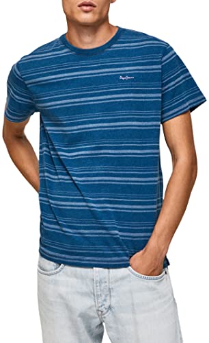 Pepe Jeans Herren Ries T-Shirt, Blue (Indigo), XS von Pepe Jeans