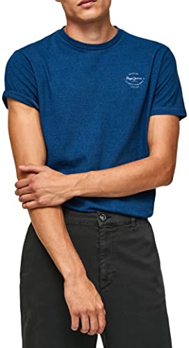 Pepe Jeans Herren Rikesh T-Shirt, Blue (Indigo), S von Pepe Jeans