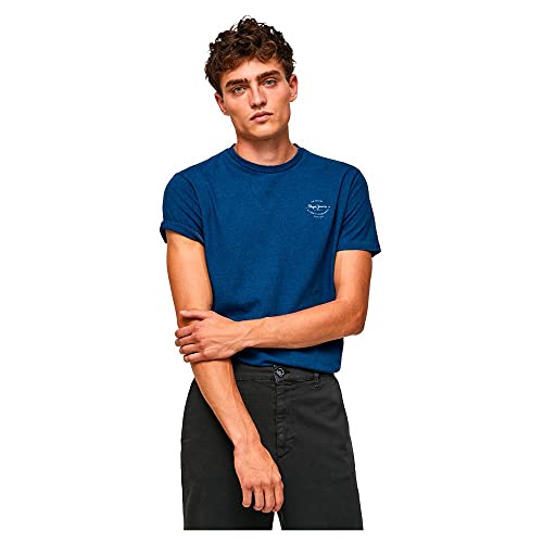 Pepe Jeans Herren Rikesh T-Shirt, Blue (Indigo), XL von Pepe Jeans