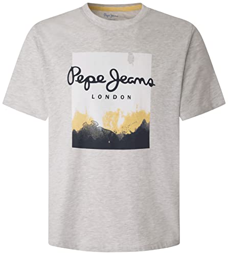 Pepe Jeans Herren Roslyn T-Shirt, Grey (Light Grey Marl), XS von Pepe Jeans