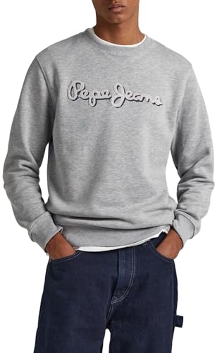 Pepe Jeans Herren Ryan Crew Sweatshirt, Grey (Grey Marl), XS von Pepe Jeans