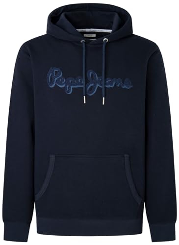 Pepe Jeans Herren Ryan Hoodie Hooded Sweatshirt, Blue (Dulwich), S von Pepe Jeans