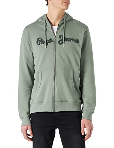 Pepe Jeans Herren Ryan Zip Sweatshirt, Green (Casting), S von Pepe Jeans