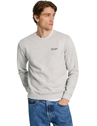 Pepe Jeans Herren Sann Crew Sweatshirt, Grau (Hellgrau meliert), XXL von Pepe Jeans