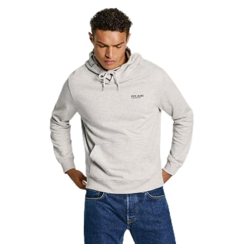 Pepe Jeans Herren Sann Hoodie Sweatshirt, Grau (Hellgrau meliert), S von Pepe Jeans