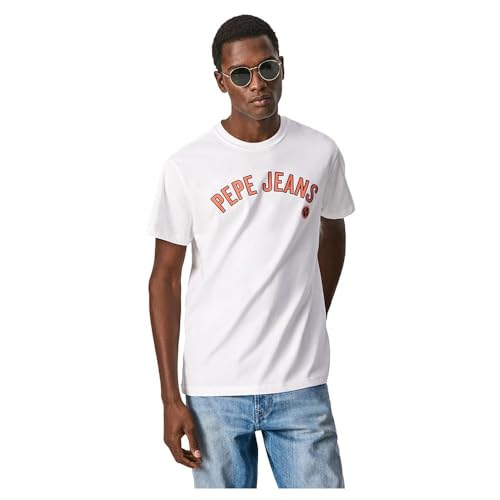 Pepe Jeans Herren Shirt Alessio, Weiß (White), XL von Pepe Jeans