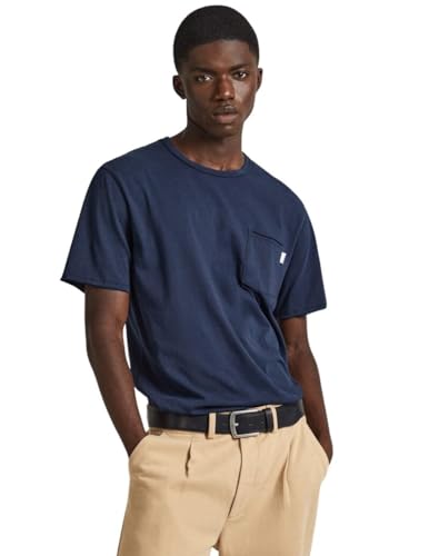 Pepe Jeans Herren Single Carrinson T-Shirt, Blau (Dulwich Blue), L von Pepe Jeans