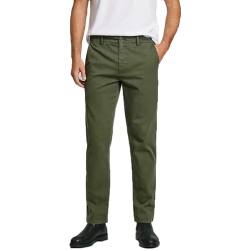 Pepe Jeans Herren Slim Chino Twill Hose, Grün (Leaf Green), Bundweite: 97 cm von Pepe Jeans