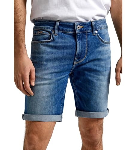 Pepe Jeans Herren Slim Short, Blau (Denim-HT9), 28W von Pepe Jeans