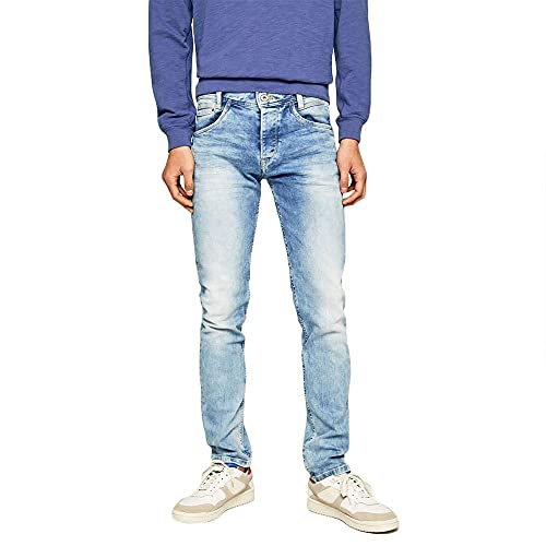 Pepe Jeans Herren Spike Straight Jeans, Blau (Streaky Stretch Dk), 40W / 34L von Pepe Jeans