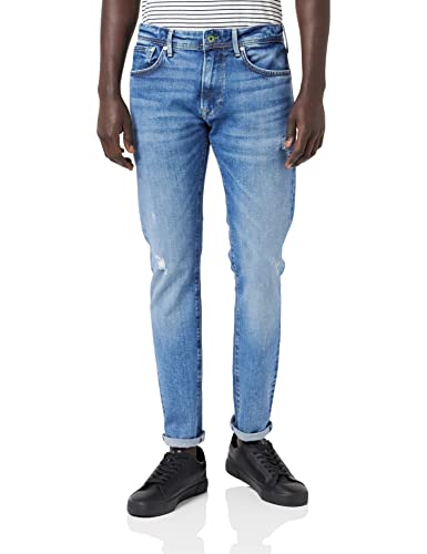 Pepe Jeans Herren Stanley Jeans, Blau (Medium Destroy Wiser Wash Denim Wy2), 29W / 32L von Pepe Jeans