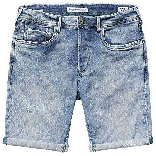 Pepe Jeans Herren Stanley Short Distressed Eco Badeshorts, Blau (Denim 000), W29 (Herstellergröße: 29) von Pepe Jeans