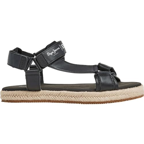Pepe Jeans Herren Sunset Savage Sandale, Schwarz (Schwarz), 10 von Pepe Jeans