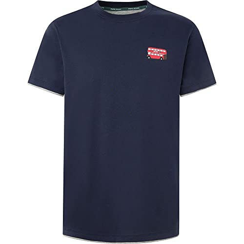 Pepe Jeans Herren Sutton T-Shirt, Blue (Dulwich), XS von Pepe Jeans