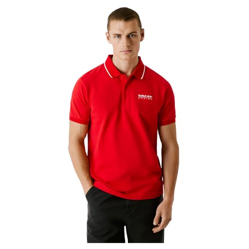 Red Bull Racing X Pepe Jeans Herren Tipped Logo Polo Poloshirt, Rot (Mars Red), L von Red Bull Racing X Pepe Jeans