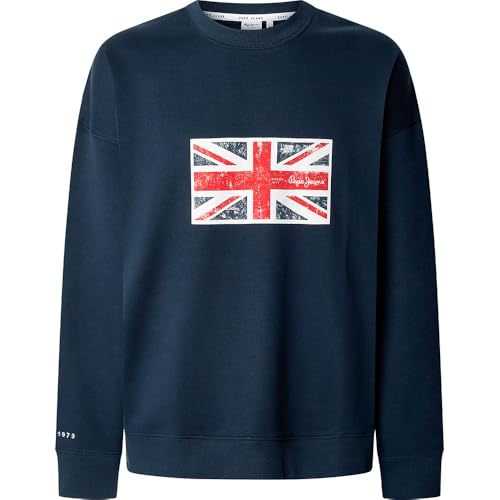 Pepe Jeans Herren Union Crew Sweatshirt, Blau (Dulwich Blue), XXL von Pepe Jeans
