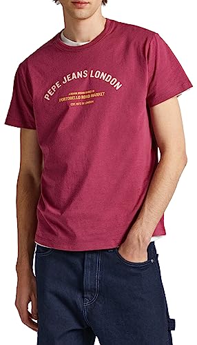 Pepe Jeans Herren Waddon T-Shirt, Red (Crushed Berry), M von Pepe Jeans