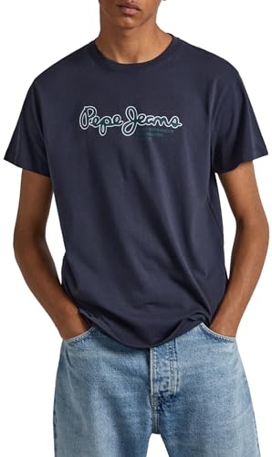 Pepe Jeans Herren Wido T-Shirt, Blue (Dulwich), L von Pepe Jeans