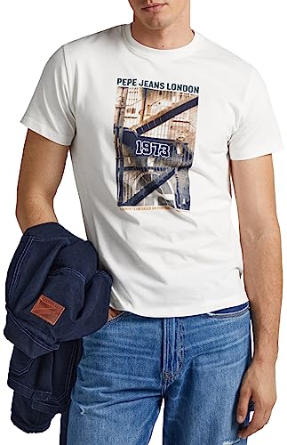 Pepe Jeans Herren Wilbur T-Shirt, White (Off White), L von Pepe Jeans