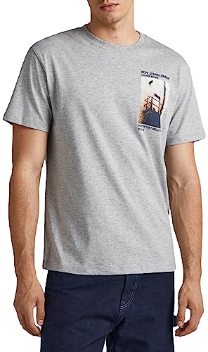 Pepe Jeans Herren Wilfredo T-Shirt, Grey (Grey Marl), L von Pepe Jeans