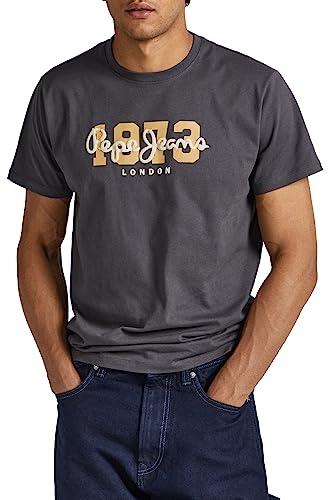 Pepe Jeans Herren Wolf T-Shirt, Grey (Thunder), XS von Pepe Jeans