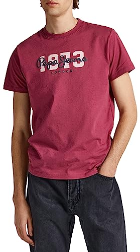 Pepe Jeans Herren Wolf T-Shirt, Red (Crushed Berry), M von Pepe Jeans