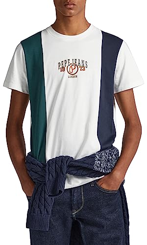 Pepe Jeans Herren Woody T-Shirt, White (Off White), M von Pepe Jeans