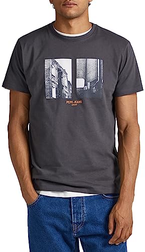 Pepe Jeans Herren Worth T-Shirt, Grey (Thunder), XS von Pepe Jeans