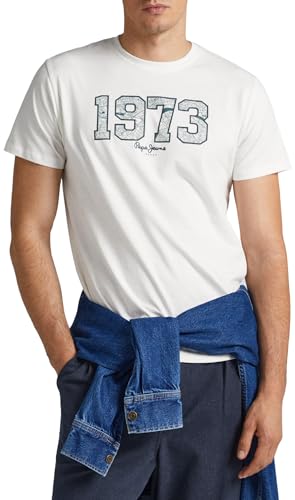 Pepe Jeans Herren Wyatt T-Shirt, White (Off White), S von Pepe Jeans