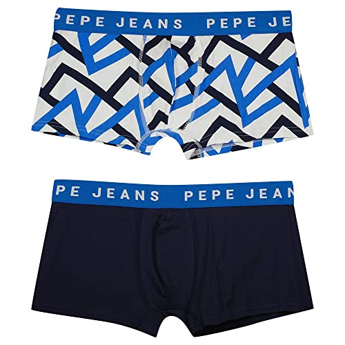 Pepe Jeans Herren Zigzag Print Tk 2P Trunks, Multicolour (Multi), L (2er Pack) von Pepe Jeans