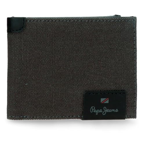 Pepe Jeans Hilltop Horizontale Geldbörse mit Geldbörse Grau 11 x 8 x 1 cm Leder by Joumma Bags, grau, Talla única, Horizontale Geldbörse mit Münzfach von Pepe Jeans