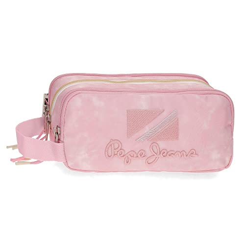 Pepe Jeans Holi Federmäppchen, dreifach, Rosa, 22 x 10 x 9 cm, Polyester, Rosa, Dreifach-Etui von Pepe Jeans