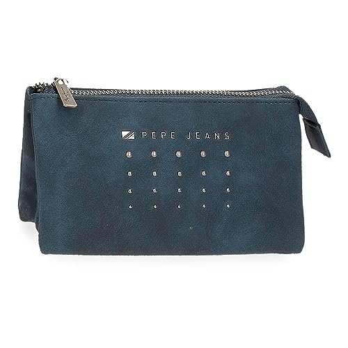 Pepe Jeans Holly Geldbörse mit DREI Fächern, Blau, 17,5 x 9,5 x 2 cm Kunstleder, blau, Talla única, Geldbörse mit DREI Fächern von Pepe Jeans