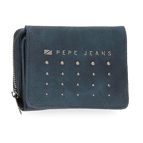 Pepe Jeans Holly Geldbörse mit Geldbörse, Blau, 10 x 8 x 3 cm, Kunstleder, blau, Talla única, Brieftasche mit Geldbörse von Pepe Jeans