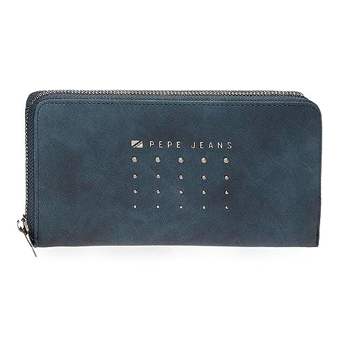 Pepe Jeans Holly Geldbörse mit Kartenfach, Blau, 19,5 x 10 x 2 cm Kunstleder, blau, Talla única, Brieftasche mit Kartenfach von Pepe Jeans