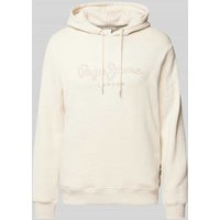 Pepe Jeans Hoodie mit Label-Stitching Modell 'New Nouvel' in Offwhite, Größe XXL von Pepe Jeans