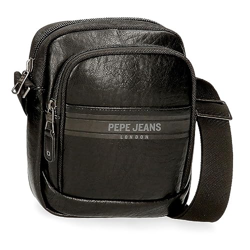 Pepe Jeans Horley Gepäck- Umhängetasche für Herren, Schwarz, Talla única, Umhängetasche mit zwei Fächern von Pepe Jeans