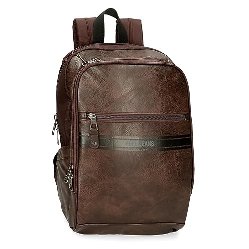 Pepe Jeans Horley Gepäck- Umhängetasche für Herren, braun, Talla única, Rucksack mit Doppelfach, anpassbar von Pepe Jeans