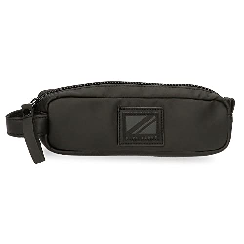 Pepe Jeans Hoxton Federmäppchen, Schwarz, 19 x 5 x 3,5 cm, Polyester und PU, Mehrfarbig (Mehrfarbig), única, etui von Pepe Jeans