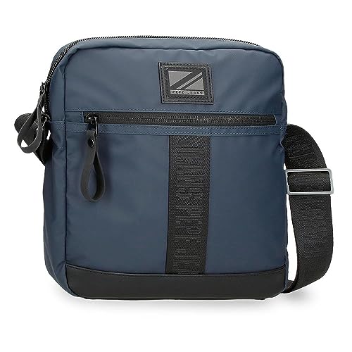 Pepe Jeans Hoxton Umhängetaschen und Kulturbeutel, Schwarz und Blau, Polyester PU, verschiedene Größen, blau, Talla única, Große Umhängetasche von Pepe Jeans