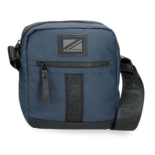 Pepe Jeans Hoxton Mittelgroße Umhängetasche, Blau, 17 x 22 x 6 cm, Polyester, blau, Talla única, Mittelgroße Umhängetasche von Pepe Jeans