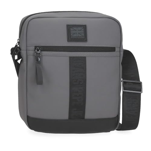Pepe Jeans Hoxton Umhängetasche, grau, 23 x 27 x 7 cm, Polyester und PU von Joumma Bags, grau, Talla única, Umhängetasche von Pepe Jeans