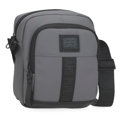 Pepe Jeans Hoxton Umhängetasche Grau 17 x 22 x 8 cm Polyester und PU by Joumma Bags, grau, Talla única, Umhängetasche von Pepe Jeans