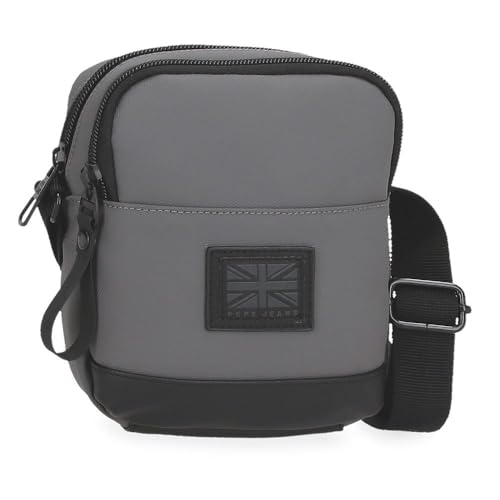 Pepe Jeans Hoxton Umhängetaschen und Kulturbeutel, Schwarz und Blau, Polyester, PU, verschiedene Größen, grau, Talla única, Kleine Umhängetasche von Pepe Jeans