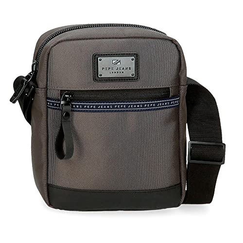 Pepe Jeans Iron Medium Umhängetasche Grau 17x22x6 cm Polyester mit Details aus Kunstleder von Pepe Jeans