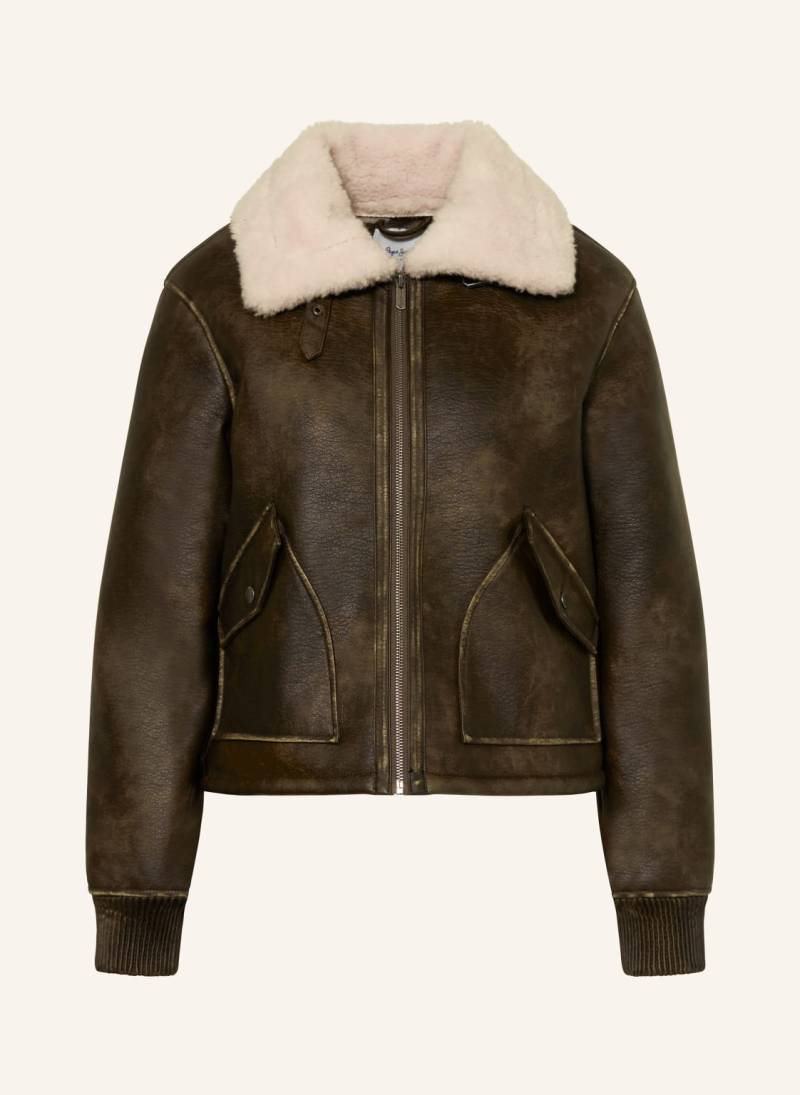 Pepe Jeans Jacke Theodora In Lederoptik braun von Pepe Jeans