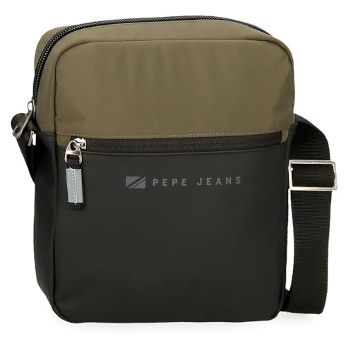 Pepe Jeans Jarvis Umhängetasche, Grün, 23 x 27 x 7 cm, Kunstleder und Polyester, L by Joumma Bags, grün, Umhängetasche für Tablet von Pepe Jeans