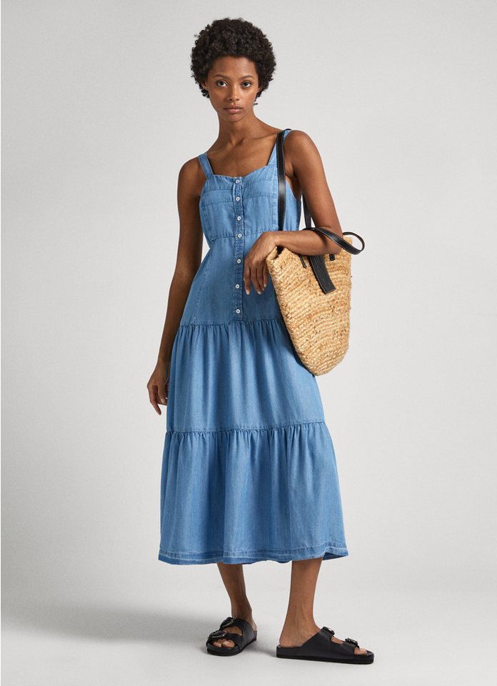 Pepe Jeans Sommerkleid EDITH in Jeansoptik, aus sommerlicher Qualität von Pepe Jeans